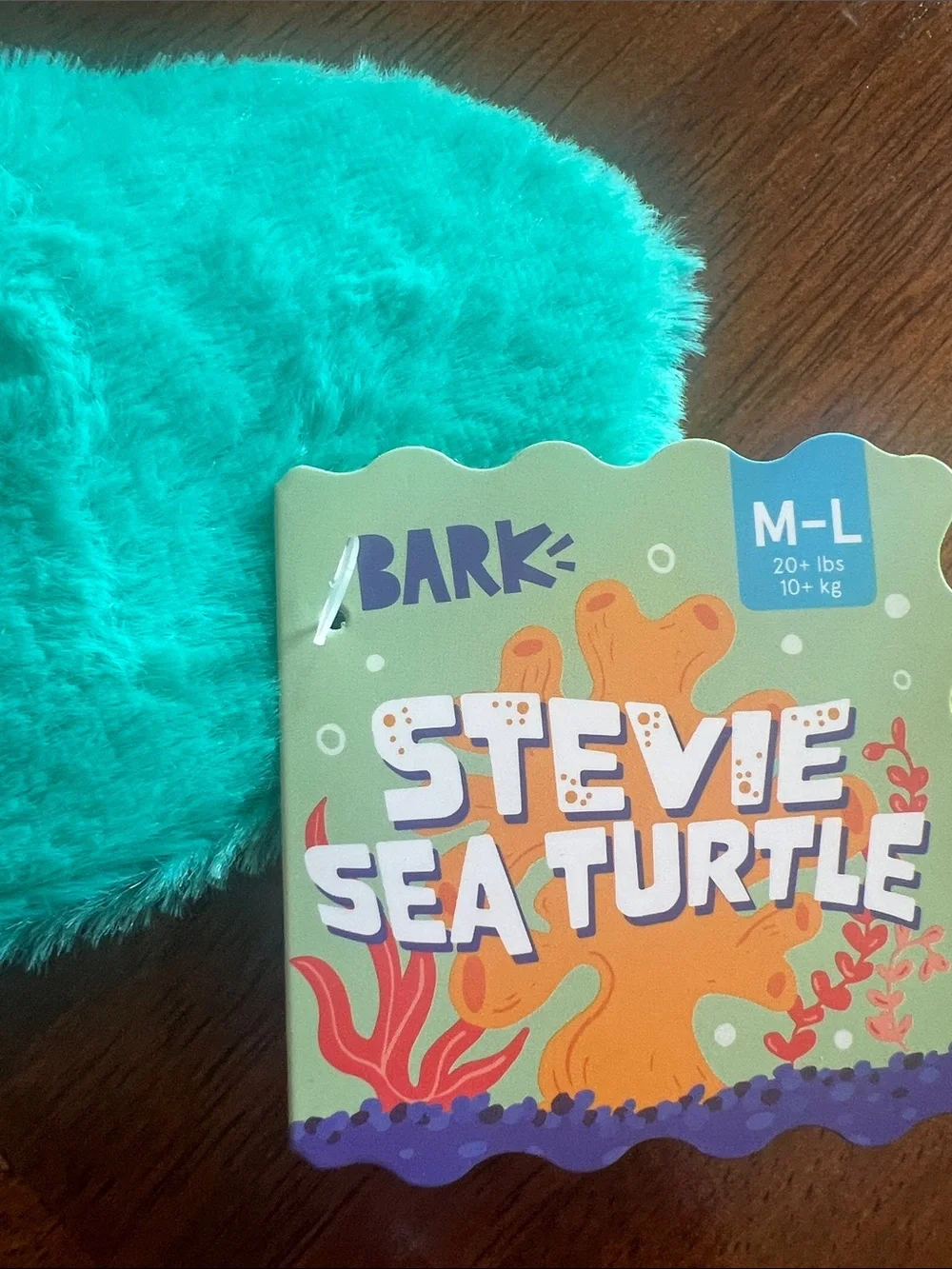 Plush Sea Turtle Toy - Teal and Yellow - dog toy